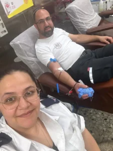 אלחנן פרוכטר תרם דם במרכז שירותי הדם של מד"א בתה"ש ב- 14/04/2023